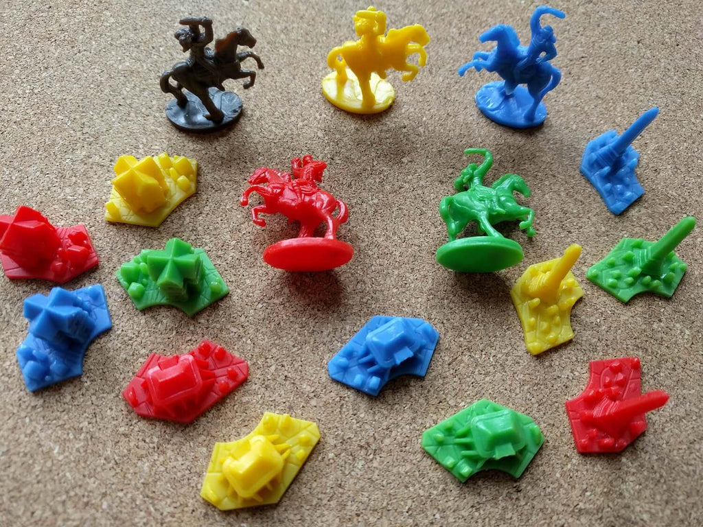 Game Pieces / 35 Plastic Game Pieces Assorted Mixed Great for