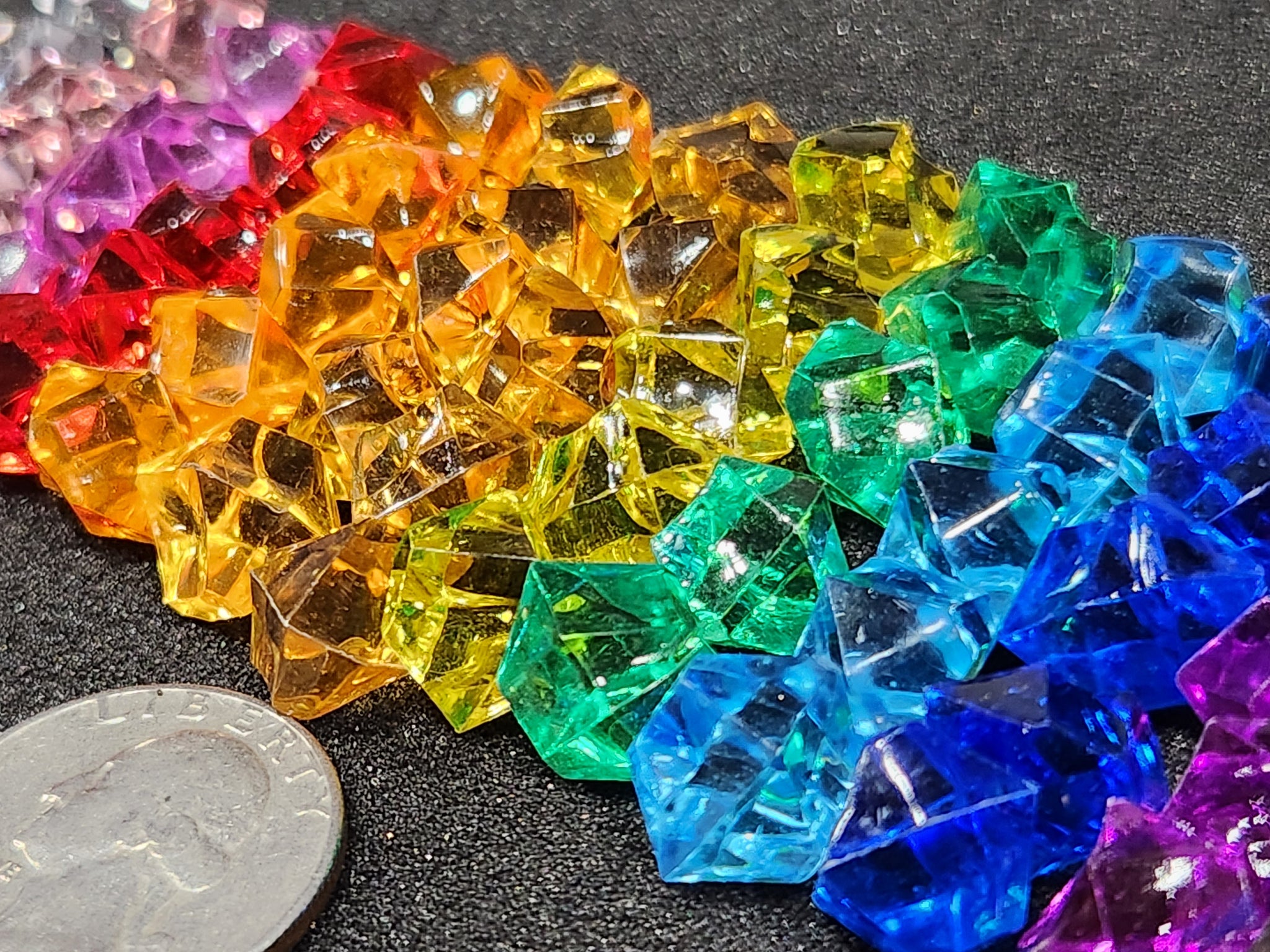 Solid Colored Plastic Gems - Game Resources / Point Tokens