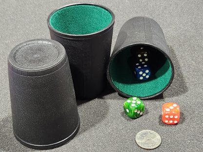 Dice cup with felt inside