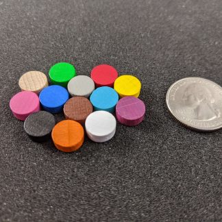 tiny wooden disc game pieces