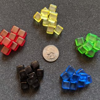 5 colors of 10mm plastic cubes